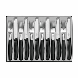 VICTORINOX CUTLERY SET 12PCE BLACK