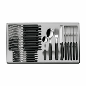 VICTORINOX CUTLERY SET 24PCE BLACK