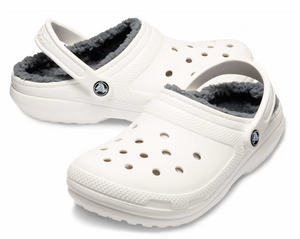 CROCS CLASSIC LINED CLOG ADULT [Sz:M12 Cl:WHITE/GREY]