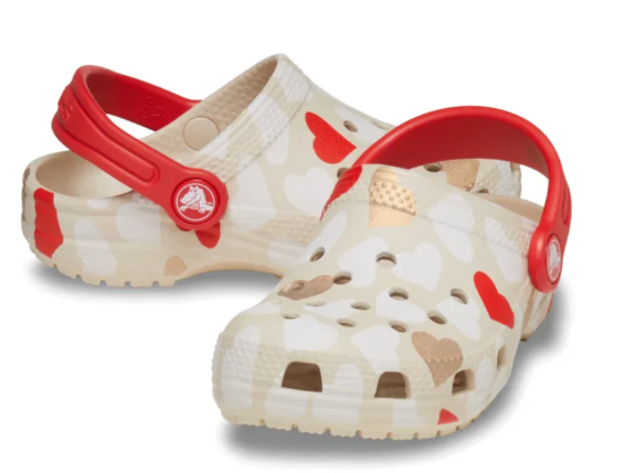 CROCS CLASSIC CLOG KIDS T HEARTS SANDSTONE