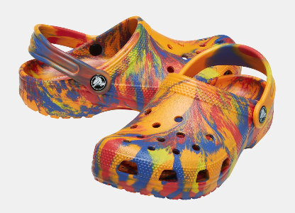 CROCS CLASSIC CLOG K KIDS MARBLED ORANGE ZING MULTI