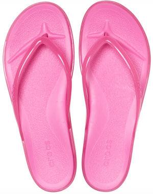 CROCS MIAMI ROUND TOE JELLY FLIP PINK LEMONADE [Sz:W9]