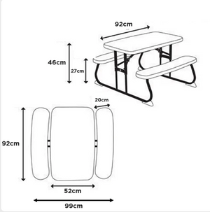 QUEST KIDS FOLDING PICNIC TABLE AND BENCH SET