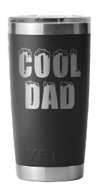 YETI RAMBLER 20OZ TUMBLER WITH MAGSLIDER LID 'COOL DAD' [Cl:BLACK]