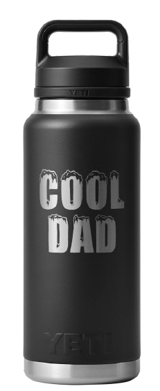YETI RAMBLER 36OZ BOTTLE WITH CHUG CAP 'COOL DAD' [Cl:BLACK]