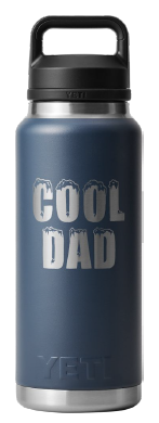 YETI RAMBLER 36OZ BOTTLE WITH CHUG CAP 'COOL DAD' [Cl:NAVY]