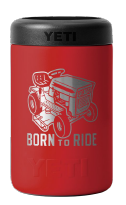 YETI RAMBLER 375ML COLSTER 'BORN TO RIDE' [Cl:RESCUE RED]