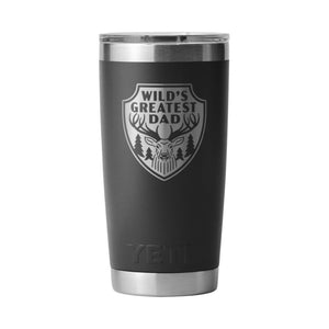 YETI RAMBLER 20OZ TUMBLER WITH MAGSLIDER LID 'WILD'S GREATEST DAD' [Cl:BLACK]