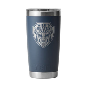 YETI RAMBLER 20OZ TUMBLER WITH MAGSLIDER LID 'WILD'S GREATEST DAD' [Cl:NAVY]