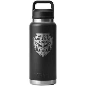 YETI RAMBLER 36OZ BOTTLE WITH CHUG CAP 'WILD'S GREATEST DAD' [Cl:BLACK]