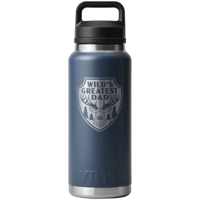 YETI RAMBLER 36OZ BOTTLE WITH CHUG CAP 'WILD'S GREATEST DAD'