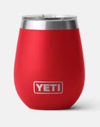YETI RAMBLER 10OZ WINE TUMBLER WITH MAGSLIDER LID LIMITED EDITION RESCUE RED