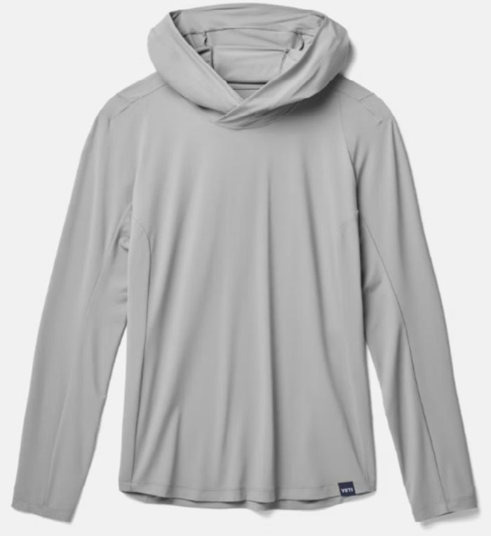 YETI HOODED LONG SLEEVE SUNSHIRT MENS GREY