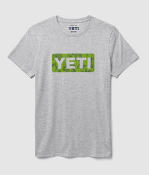 YETI WOMENS FLIP LOGO BADGE SHORT SLEEVE TSHIRT GREY XLARGE