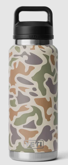 YETI RAMBLER 36OZ BOTTLE WITH CHUF CAP LIMITED EDITION TAN CAMO