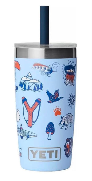 YETI RAMBLER JR 10OZ TUMBLER WITH SILICONE STRAW LID LIMITED EDITION BIG SKY SUMMER CAMP