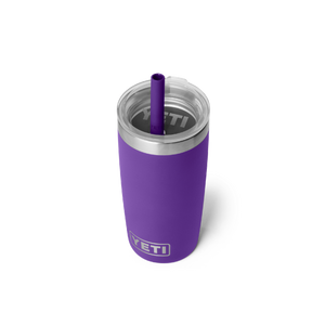 YETI RAMBLER JR 10OZ TUMBLER WITH SILICONE STRAW LID LIMITED EDITION PACE PURPLE