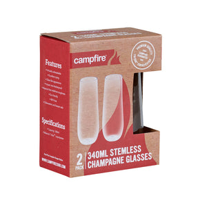 CAMPFIRE STEMLESS CHAMPAGNE 340ML GLASSES 2 PACK