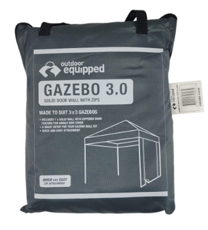 OUTDOOR EQUIPPED GAZEBO SOLID DOOR WALL W/ZIPS