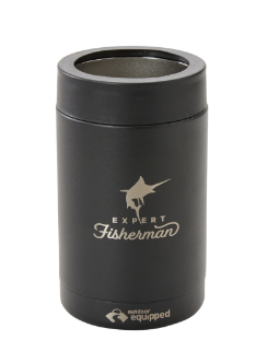 OUTDOOR EQUIPPED THE BEST FISHERMAN STUBBY COOLER BLACK