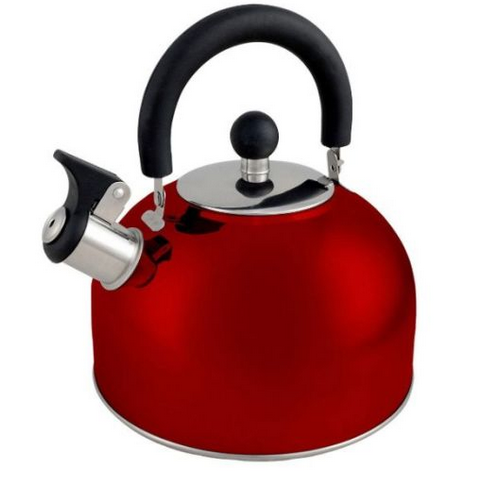 WILDTRAK WHISTLING KETTLE 2.5LT STAINLESS STEEL RED