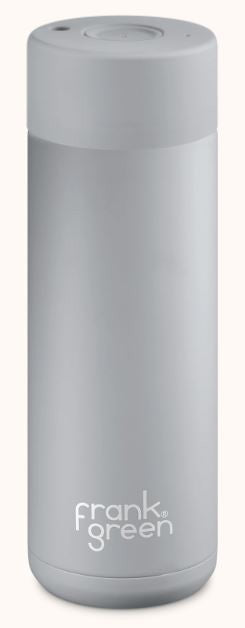 FRANK GREEN 20OZ STAINLESS STEEL CERAMIC REUSABLE BOTTLE WITH BUTTON LID