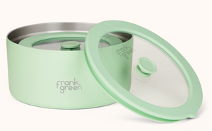 FRANK GREEN STAINLESS STEEL BOWLS WITH GLASS LID 2 PACK