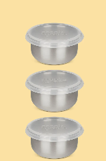FRANK GREEN STAINLES STEEL PLASTIC FREE DRESSING CONTAINERS 3 PACK
