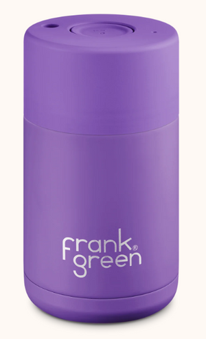 FRANK GREEN 10OZ STAINLESS STEEL CERAMIC REUSABLE CUP WITH PUSH BUTTON LID