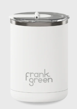 FRANK GREEN 12OZ CERAMIC COFFEE CUP WITH HINGED LID [Cl:CLOUD]