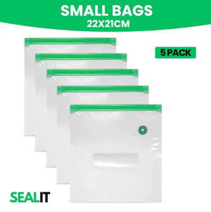 SEAL IT 5 PIECE REUSABLE BAG SMALL 22 X 21CM