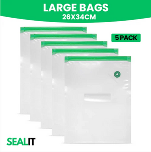 SEAL IT 5 PIECE REUSABLE BAG LARGE 26 X 34CM